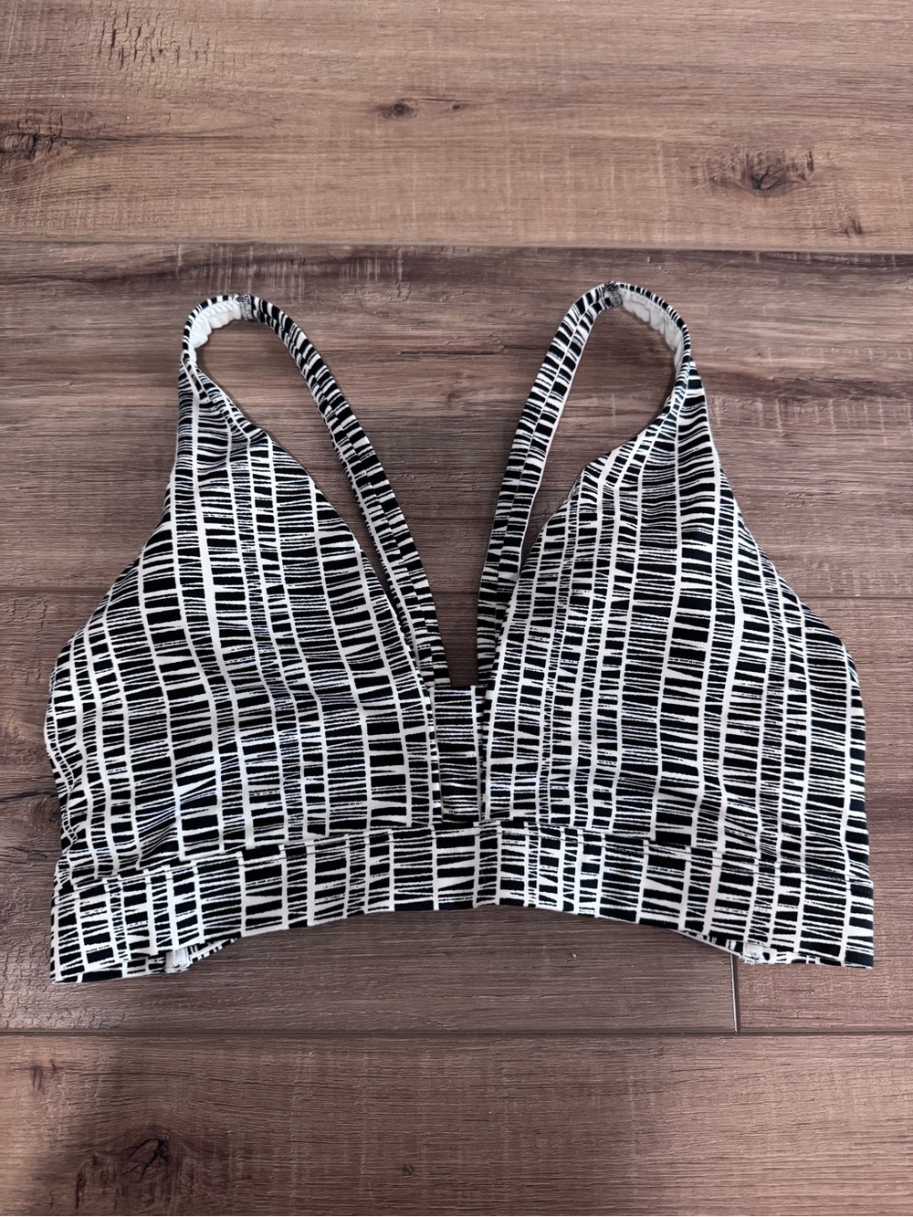 Victoria's Secret Black and White Striped Plunge Bralette
